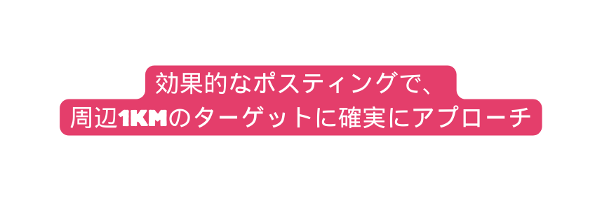 効果的なポスティングで 周辺1KMのターゲットに確実にアプローチ